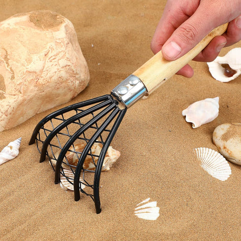 Yardwe 2pcs Rake with Mesh Net, 10 Inch Garden Rake Rake, Clamming Claws Shell Clam Digger Seafood Tool Garden Tools...