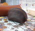 Leather Moon Pocket Coin Case Mini Squeeze Coin Purse Pouch Change Holder Tray Purse Wallet for Men & Women : Dark Brown...