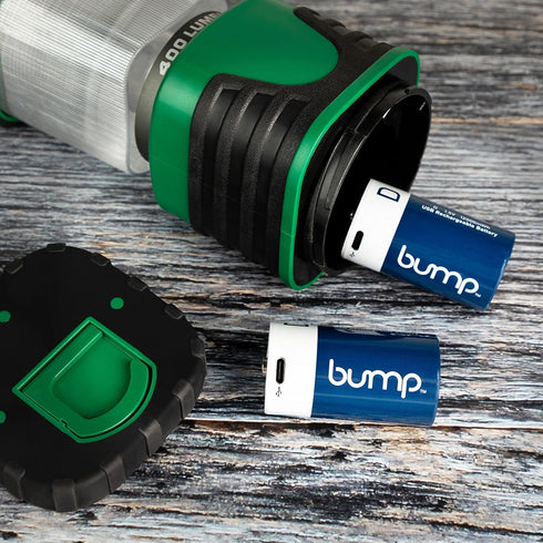 bump D 1.5V Rechargeable Batteries - 2 Pack - Lithium Ion, High Output, Fast & Long Lasting USB-C Charge, Use in Flashlights, Devices w/Extended R...