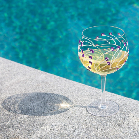 Pavilion Gift Company Pavilion-Purple Sprout-24 Oz Wine Removable Happy 60th Bir Hand Decorated Glass, 24 oz...