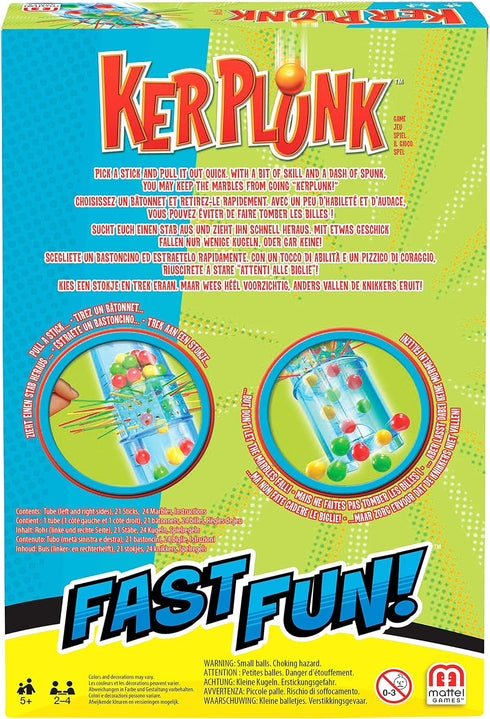 Mattel Games Fast Fun Blokus/Kerplunk, Two Player Game, Playing Time Approx. 15 minutes, Age 5+...