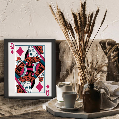 Posterizer 1 pcs-Queen of diamonds Aesthetic Picture-Abstract & Modern Art-Gift for Men Women Entrepreneur Teens-Living Room Bedroom Decor- UNFRAM...
