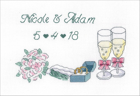 Janlynn Wedding Day Announcement Cross Stitch Supplies...