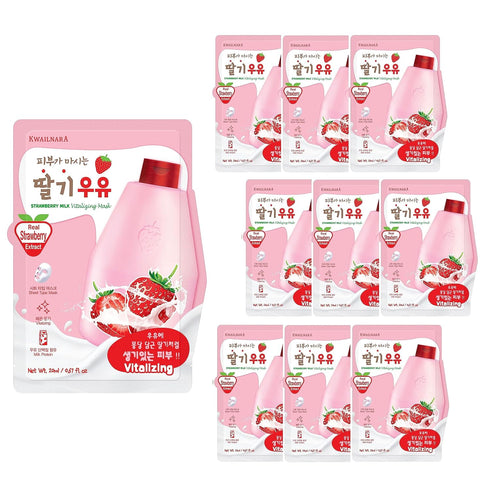 WELCOS KWAILNARA Milk Sheet Mask 10 pcs (Strawberry)...