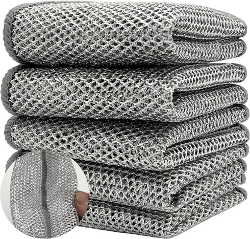 Wire Cleaning Dishwash Cloth - Kitchen Washcloths for Washing Dishes, Multipurpose Wire Dishwashing Rags for Wet, Dry, Easy Rinsing, Reusable?Pack...