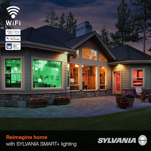 SYLVANIA WiFi LED Smart Light Bulb, 14.5W, Full Color and Tunable White A21, Dimmable, for Alexa, Siri Shortcuts, and Google Home Only - 1 Pack (7...