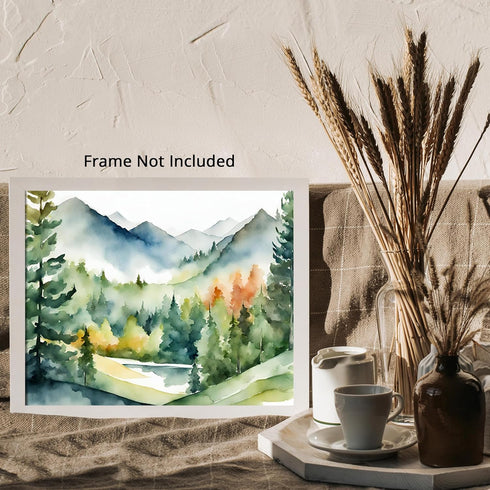 Posterizer 1 pcs- mountains and trees beautiful landscape nature 7-Landscape & Nature Art-Floral Botanical Art- Decor for Home & Office- unframed ...