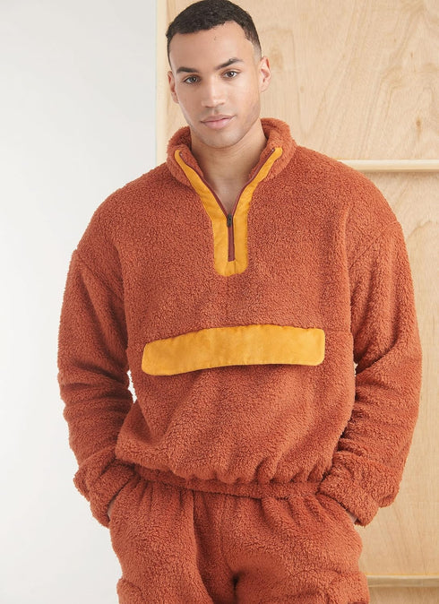 Simplicity Unisex Half Zip Sweatshirt and Pull-on Track Pants Sewing Pattern Kit, Design Code S9828, Sizes XS-S-M-L-XL-XXL, Multicolor...