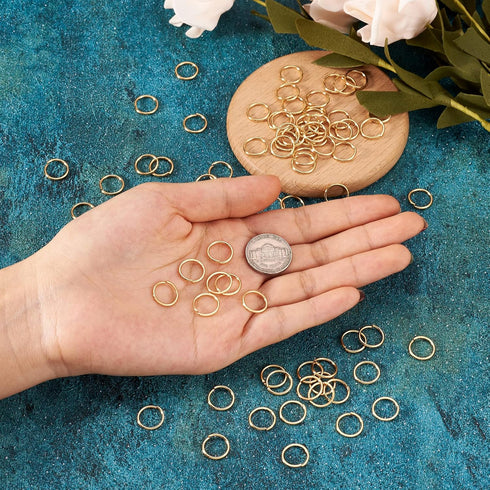 Craftdady 100pcs 12mm Gold Open Jump Rings Stainless Steel Split Rings Connectors 1.2mm Thick for DIY Jewelry Making...