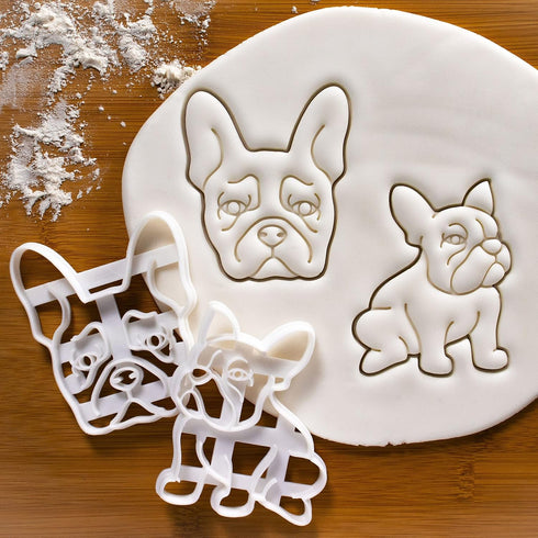 Set of 2 French Bulldog cookie cutters (Designs: Body & Face), 2 pieces - Bakerlogy...