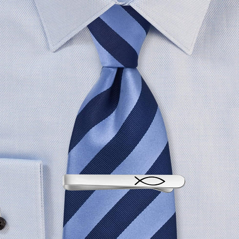 Jesus Fish Tie Bar Ichthus Tie Clip First Communion Skinny Tie Clip for Little Man...
