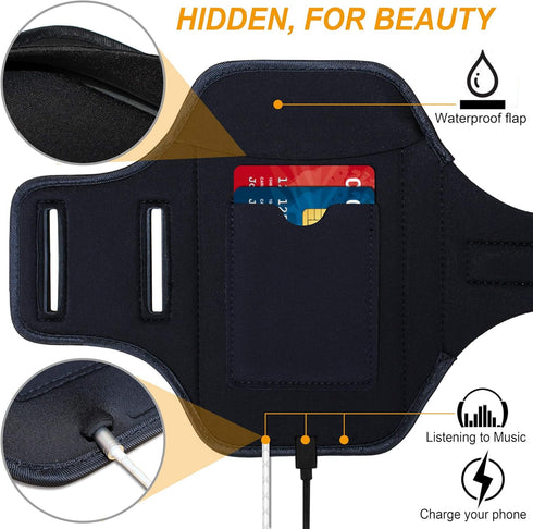 Armband for Samsung Galaxy S25+/S24+/S23+/S22+/S20+/S10+/S9+/S8+, Running Exercise Gym Bag with Key Holder and Card Slot (Pink)...