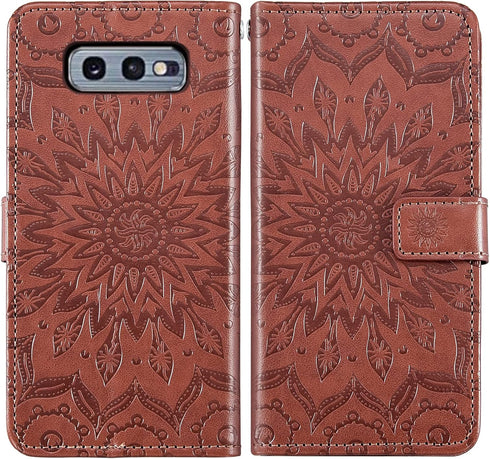 Phone Case for Samsung Galaxy S10e Wallet with Tempered Glass Screen Protector Leather Magnetic Flip Cover Card Holder Stand Cell Accessories Glax...