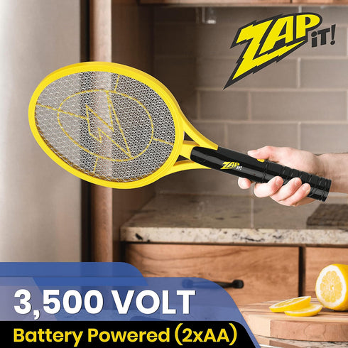 Zap It Electric Fly Swatter Racket & Mosquito Zapper - High Duty Battery Powered 3,500 Volt Electric Bug Zapper Racket - Fly Swatter Electric - Fl...