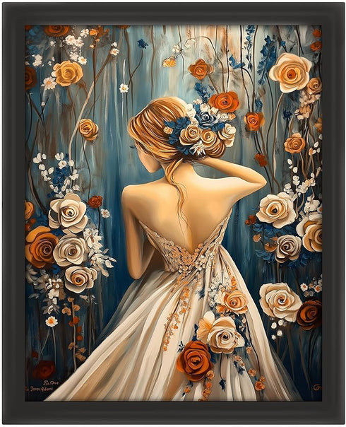 Posterizer 1 pcs-woman and delicate paster flowers-girly poster -2-Romantic Art-Holiday Poster Collection-Gift for Couples boyfriend girlfriend Hu...