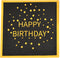 HOME-X Happy Birthday Black and Gold Paper Napkins, Square Party Napkins, 48 Count - 6.5" x 6.5"...