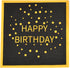 HOME-X Happy Birthday Black and Gold Paper Napkins, Square Party Napkins, 48 Count - 6.5" x 6.5"...