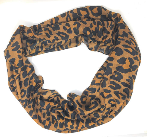 Nickanny's Premium Soft Brown Animal Leopard Print Sheer Infinity Loop Scarf...