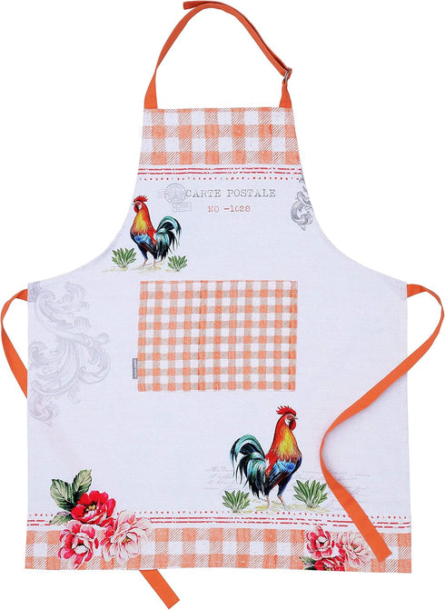 AMOUR INFINI Cotton Aprons for Women with Pocket, Adjustable Strap and Waist Ties Washable Aprons for Baking, Cooking, Gardening (27.5 x 33 Inches...