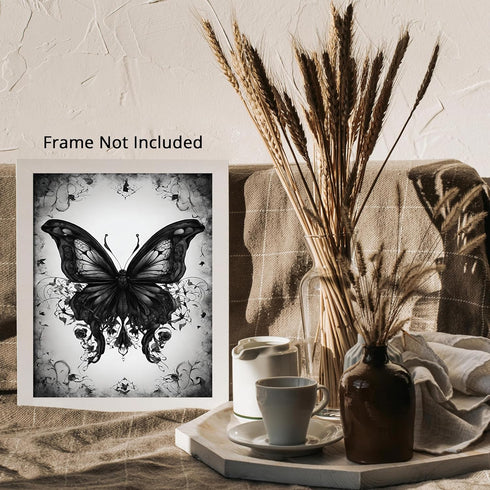 Posterizer 1 pcs- fancy black gothic butterfly-Gothic Art-Art for Animal Lovers- Living Room Bedroom Decor- unframed wall art...