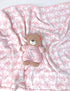 Little Me Plush 2-Ply Baby Blanket, 2 Sided Reversible, 30" x 40" (Pink Damask Print)...
