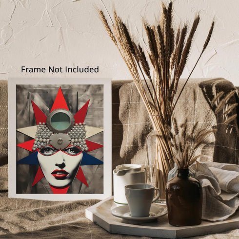 Posterizer 1 pcs-surreal sci-fi funky woman collage-Retro Art-Abstract & Modern Art-Gift for Art Lovers- UNFRAMED Wall Art...