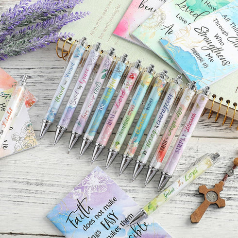 24 Pcs Christian Bulk Gifts for Women Bible Verse Pens Bible Notebooks Christian Gifts Set Scripture Ballpoint Pens Bible Quote Notepads Religious...
