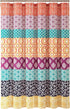 Lush Decor Bohemian Stripe Shower Curtain, 72" W x 72" L, Fuchsia & Orange - Bathroom Curtain - Striped Shower Curtain - Boho Decor - Fabric Showe...