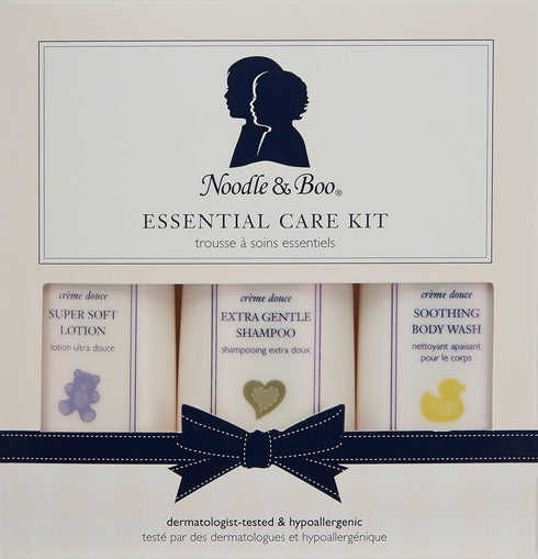 Noodle & Boo Essential Care 3 Piece Kit Super Soft Baby Lotion(2 Oz), Extra Gentle Shampoo(2 Oz) and Soothing Body Wash(2 Oz)...