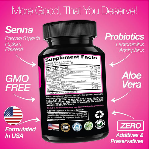 7 Day Cleanse Program | Colon Detox with Natural Laxative for Constipation & Bloating | Extra-Strength Senna Leaf Supplements | Strong for Some Pe...