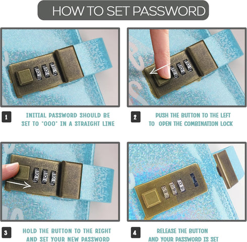 100 Envelopes Money Savings Challenge, A5 Budget Binder with Cash Envelopes and Combination Lock, Sparkling Leather Book to Save $5,050, Secure Bi...