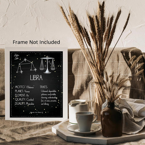 Posterizer 1 pcs-Astrology Posters-Zodiac Sign Libra-Astrology & Zodiac Art-Astronomy- Gift for Steampunk and Astrology Lovers-Living Room Bedroom...