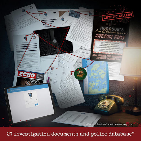 Cryptic Killers Unsolved murder mystery game - Cold Case File Investigation - Detective clues/evidence - Solve The crime - Individuals, date night...
