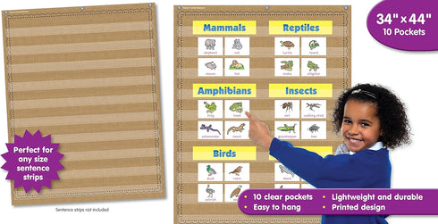 Burlap 10 Pocket Pocket Chart (34" x 44")...