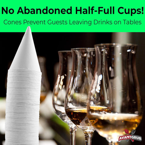 Eco-Friendly, Wax Free 4.5oz White Paper Cone Cups 50Pk. Small Dispenser Cup for Shaved Ice, Office Water Coolers, Sports Teams, Fundraisers. Disp...