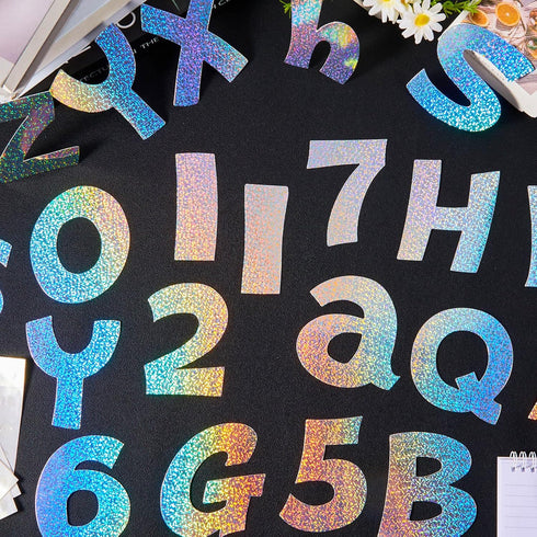 Gueevin 216 Pcs Bulletin Board Letters for Classroom Numbers Alphabet and Punctuation Cutouts Poster Board Letters with Adhesive Dots for School W...