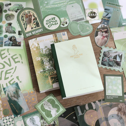 emmoolife Scrapbooking Supplies Kit, Vintage Aesthetic Scrapbook Kit for Bullet Junk Journal, Stationery, A6 Grid Notebook, DIY Journaling Supplie...