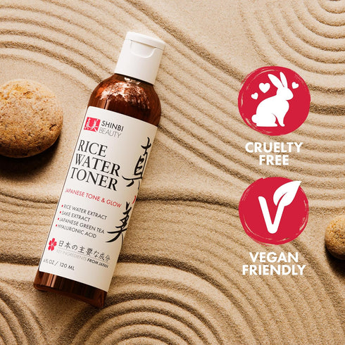 Shinbi Beauty Japanese Rice Water Toner - Contains Sake Extract, Green Tea & Hyauronic Acid - 99% Naturally Derived - 4 FL OZ...