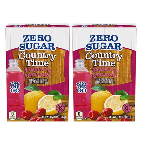 Country Time Zero Sugar Raspberry Lemonade on the go packs 6ct (pack of 2)...