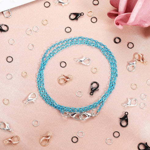 400 Pieces Lobster Claw Clasps with Open Jump Rings Set, 12 mm Lobster Claw Clasps Necklace Fasteners Hook and 5 mm Jump Rings for DIY Bracelet Ne...