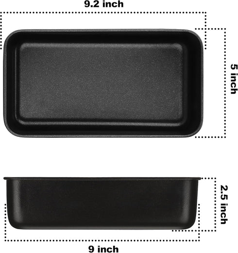 E-far Nonstick Bread Loaf Pan Set, 9x5 Inch Stainless Steel Core Metal Loaf Pan for Baking Homemade Bread, Meatloaf and Brownie, Non Toxic & Easy ...
