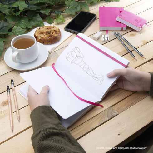 Pentalic 3" x 4" Pocket Sketchbook Traveler Journal, 160 Pages, Bright Pink...