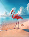 Posterizer 1 pcs-Flamingo on Beach With Starfish-Landscape & Nature Art-Art for Animal Lovers- Decor for Beach House- unframed wall art...