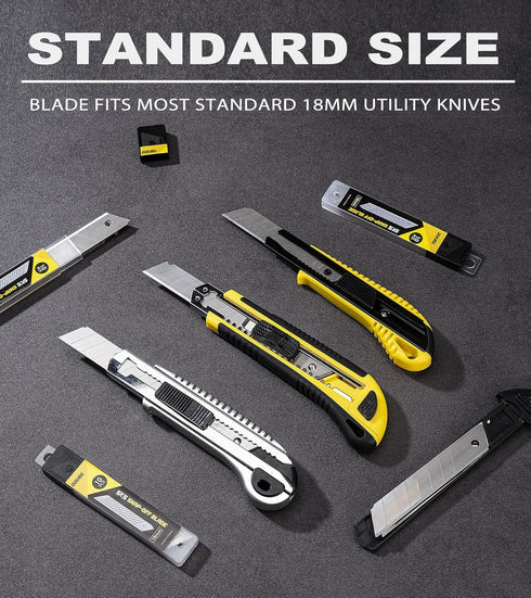 DOWELL 18mm Snap Off Blades SK5 Utility Knife Retractable Blades Box Cutter Blades (30pc)...