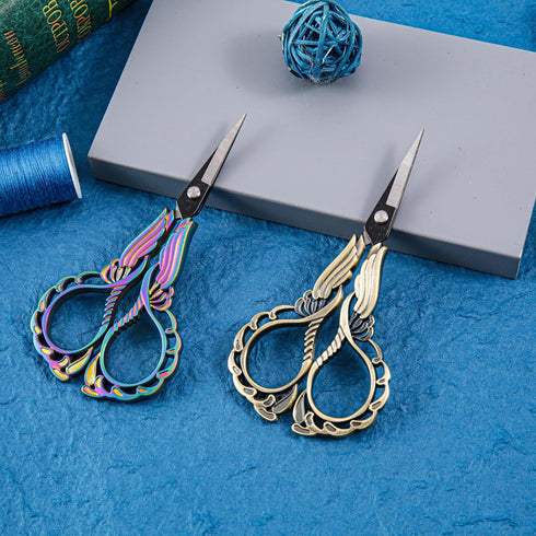 2-Pack Embroidery Scissors Kit with Covers - Cute Cut-Out Design Handles, Sharp Tips for Precise Cutting - Ideal for Craft, Sewing, and More...