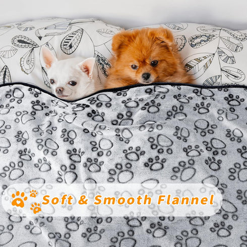 Small Dog Blanket for Medium Large Dogs Fleece Puppy Blanket Washable Dog Blankets for Bed Couch Protection with Cute Paw Print Pet Puppy Cat Blan...