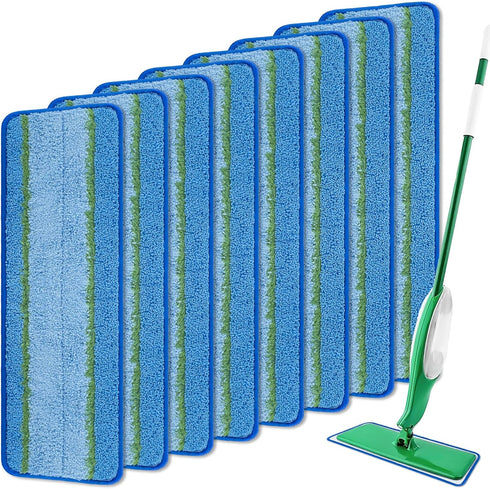 8 Pack Upgrade Mop Head Replacement for Libman Freedom Spray Mop, Microfiber Reusable & Washable Wet Floor Cleaning Mop Pads?Blue)...