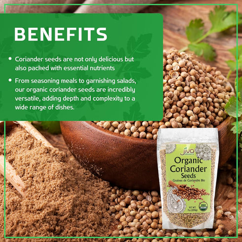 Jiva USDA Organic Coriander Seeds Whole 7 Ounce - New!...