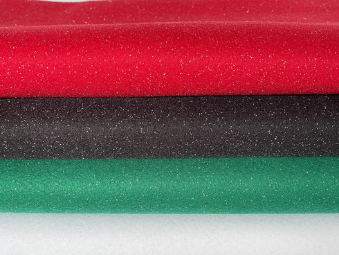 FabricLA | Glitter Felt Fabric | Glitter Fabric | Felt Fabric by The Yard | Sparkling Shimmery Felt Fabric | 18X60 Inch Wide | Red...