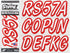 Whipline Solid White/Red 3" Alpha-Numeric Registration Identification Numbers Stickers Decals for Boats & Personal Watercraft...